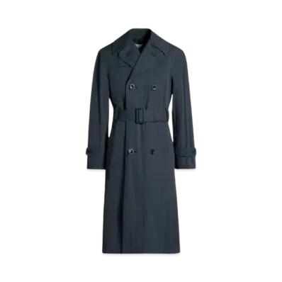 Maison Margiela Double Breasted Trench Coat "Dark Blue"