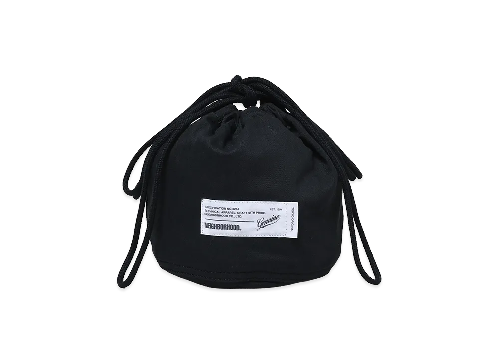 NEIGHBORHOOD HBT Drawstring Bag "Black"