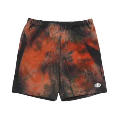 HOMBRE Nino TIE DYE SWEAT SHORTS "BLACK / ORANGE"