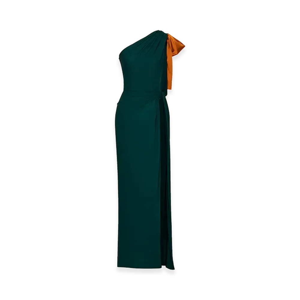 Saint Laurent Women's One-Shoulder Dress "Green"