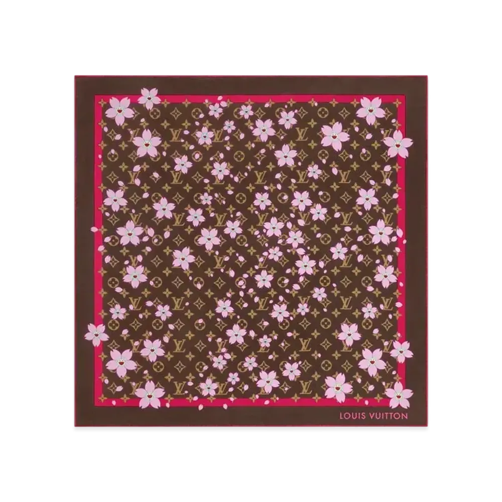 Louis Vuitton x Takashi Murakami Monogram Cherry Blossom Square 70 Monogram Motif "Sakura Brown"