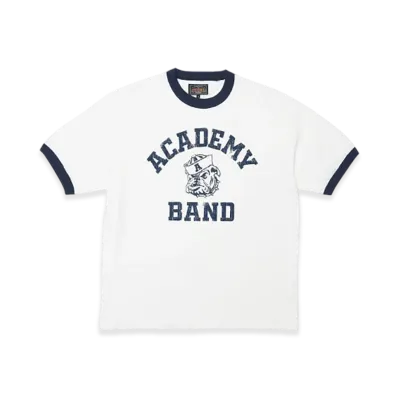 BEAMS PLUS x ACADEMY by Chris Echevarria Ringer T-shirt "Off White"