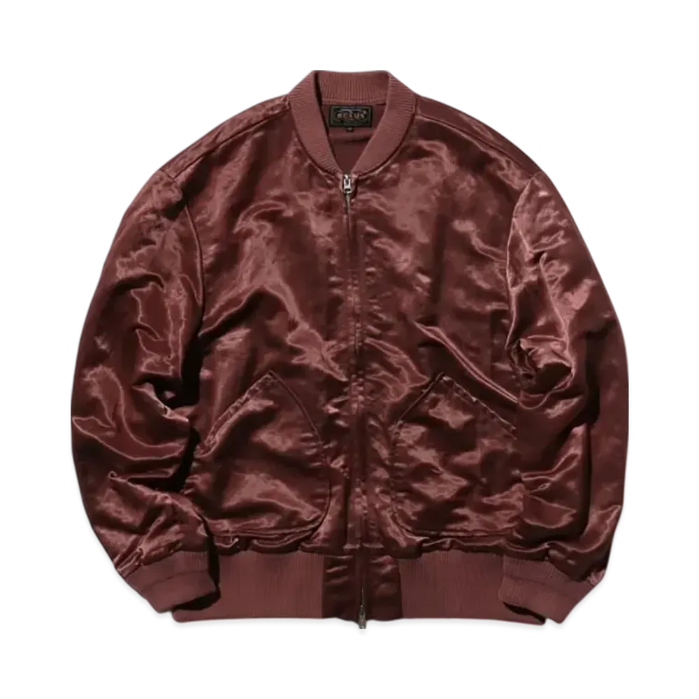 BEAMS Sports Blouson Broken Nylon Satin "Burgundy"