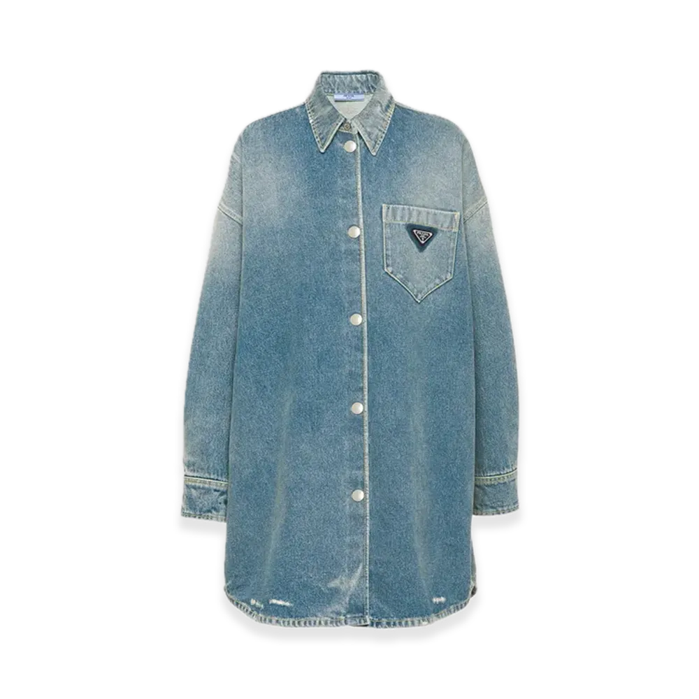 PRADA Oversized Organic Denim Shirt "Navy"