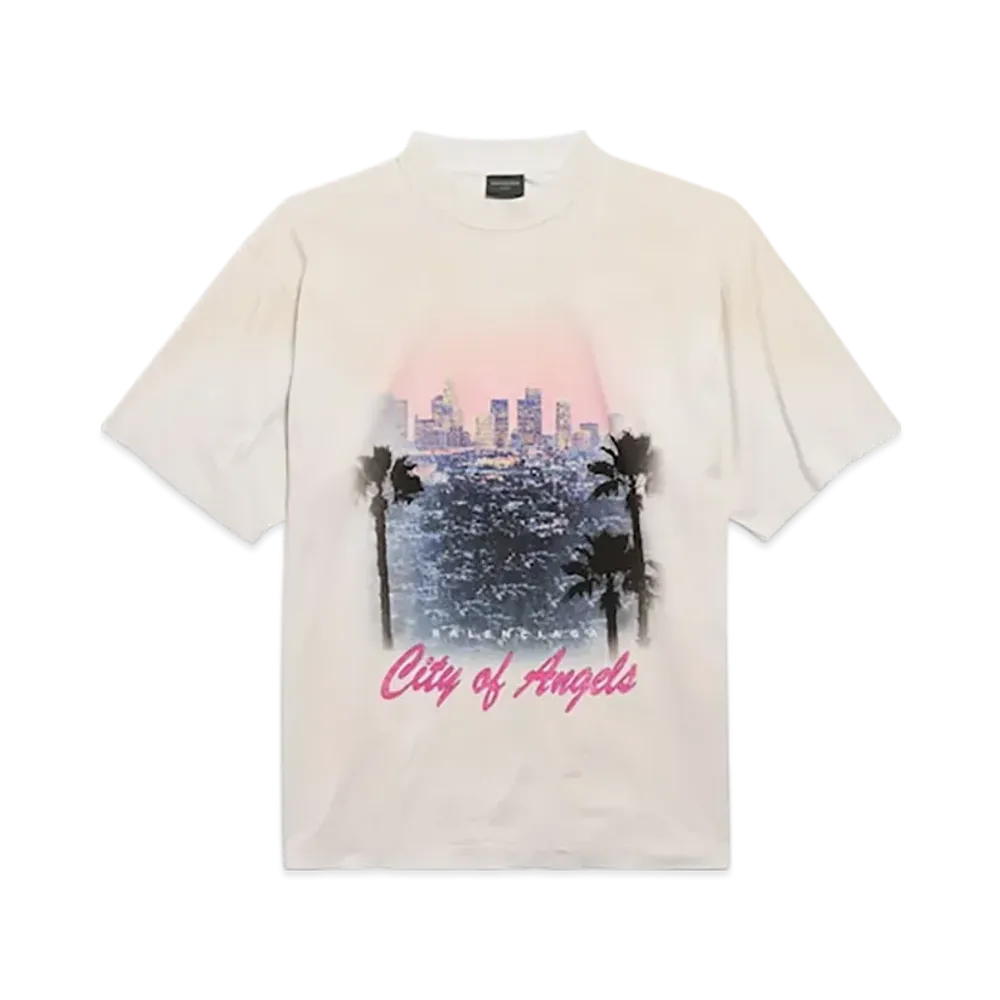 BALENCIAGA City Of Angels T-Shirt Medium Fit "Dirty Effect White"