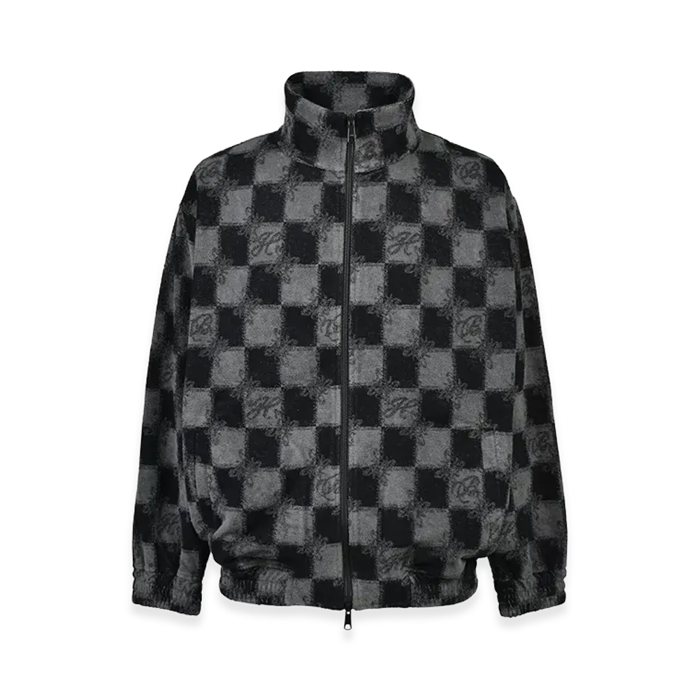 BREATH Block Check Pile Jacket "Black"