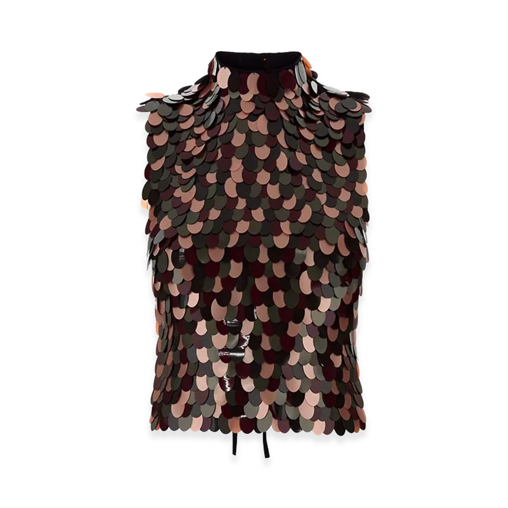 DRIES VAN NOTEN Women's Embellished Crepe Carmasa Top "Bordeaux"