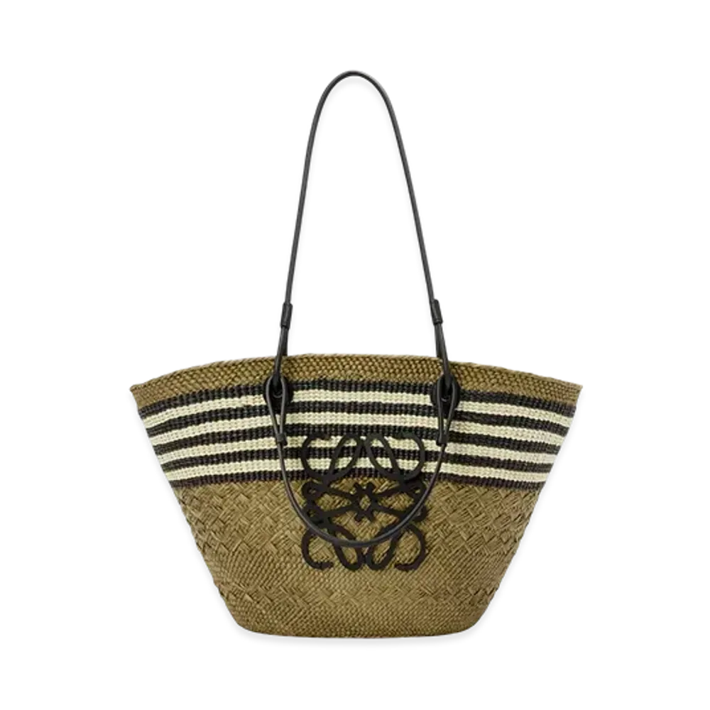 LOEWE Anagram Basket Medium "Dark Khaki/Black"