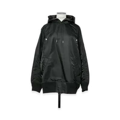 sacai Nylon Twill Hoodie "Black"
