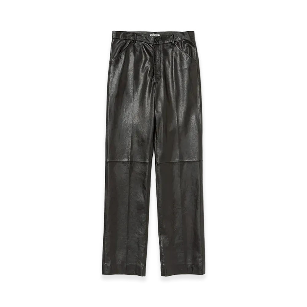 AURALEE Textured Lamb Leather Pants "Black"