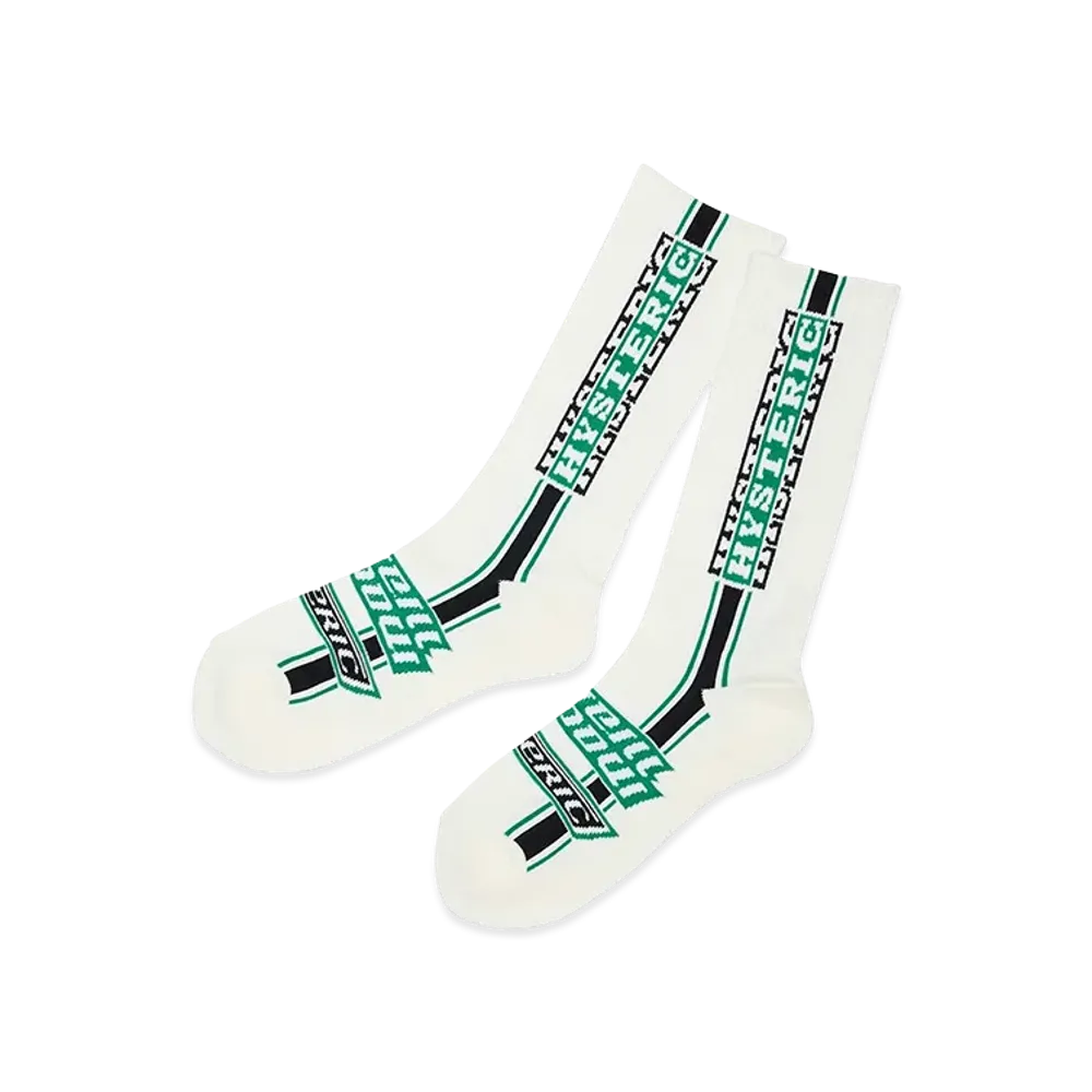 HYSTERIC GLAMOUR HG Pit Crew Sports Socks "White/Green"