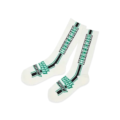 HYSTERIC GLAMOUR HG Pit Crew Sports Socks "White/Green"