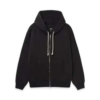 Stussy Vertical Quilted Zip Hoodie "Black"