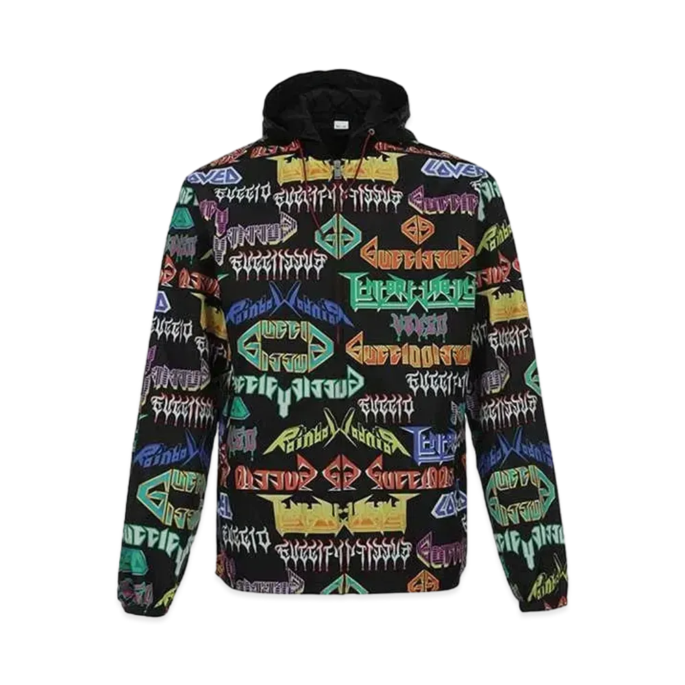 GUCCI Metal Logo Nylon Jacket "Black/Multicolor"