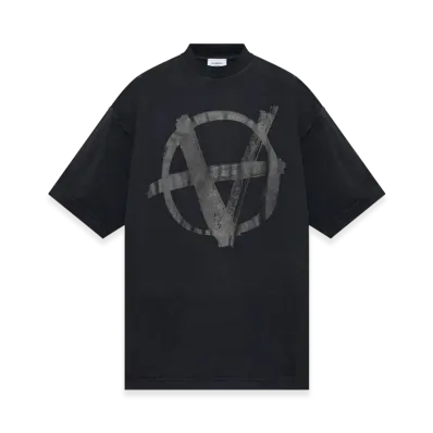 VETEMENTS Double Anarchy Oversizedt-Shirt Black "Black"