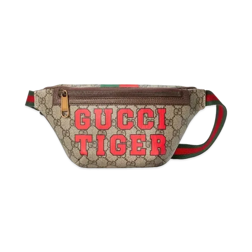 GUCCI Tiger GG Belt Bag "Beige"
