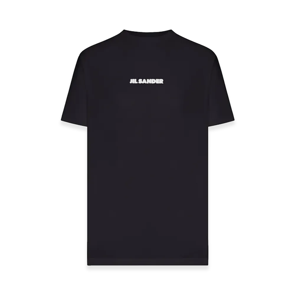 Jil Sander Women's Crew Neck Cotton T-Shirt With Logo "Black"
