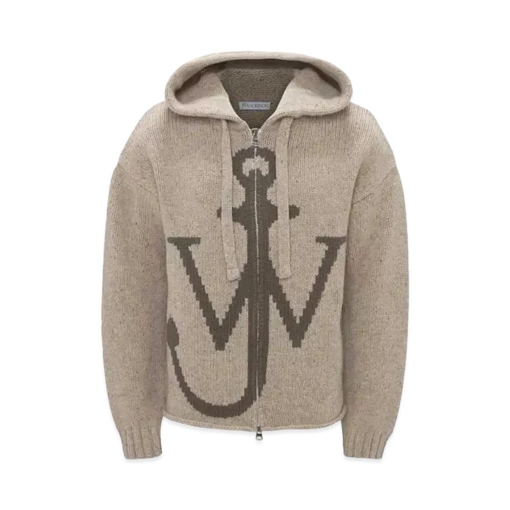 JW ANDERSON Zip Front Anchor Hoodie "Beige"