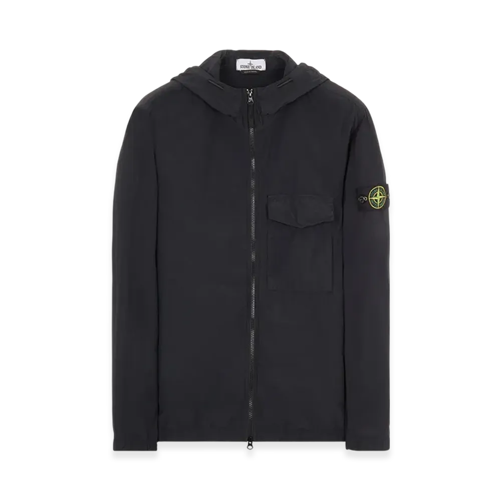 Stone Island 12402 Naslan Light Garment Dyed Hooded Overshirt - 22SS "Black"