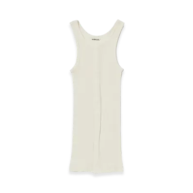 AURALEE Women's Organic Soft Rib Tank "Ivory"