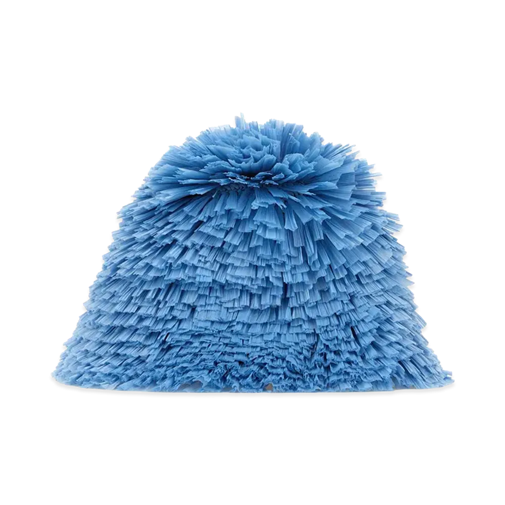 PRADA Women's Embellished Raffia Bucket Hat "Light Blue"