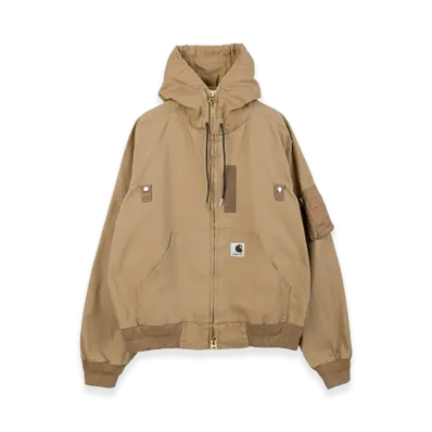 sacai x Carhartt WIP Washed Duck Hooded Blouson Mens (ISETAN Shinjuku Exclusive) "Beige"