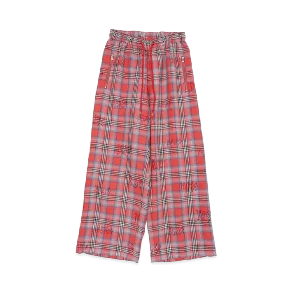 FACETASM Transparent Check Pants "Red Check"