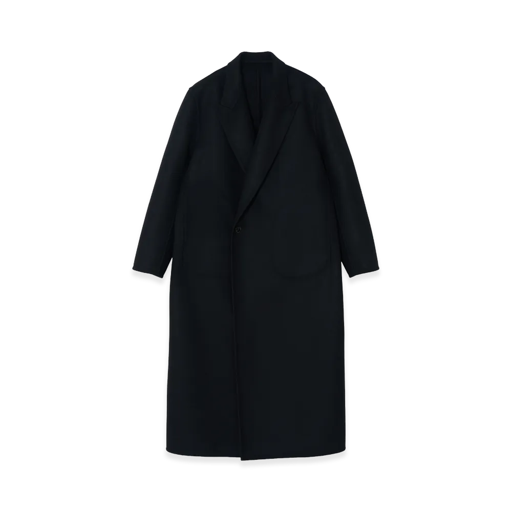 YOKE Wool Cashmere Long Rever Coat "Black"