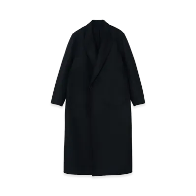 YOKE Wool Cashmere Long Rever Coat "Black"