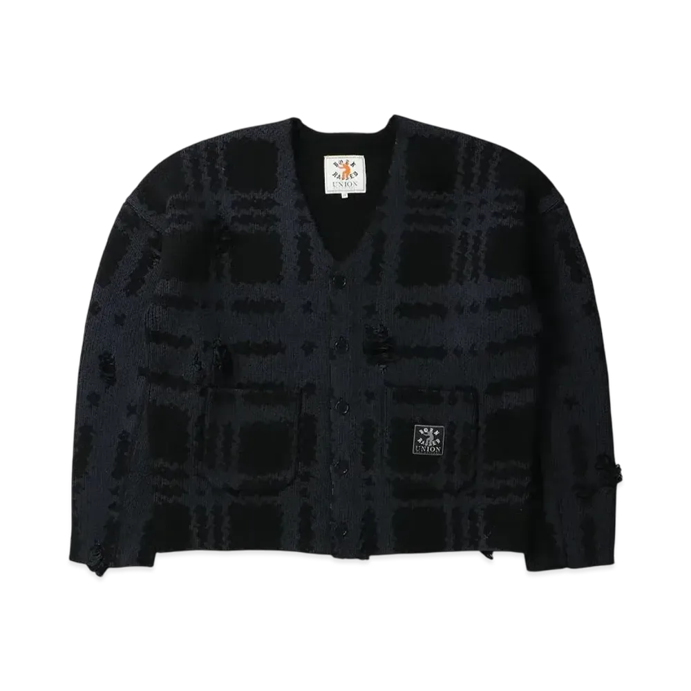 UNION x Born x Raised Distressed Cardigan "Black"