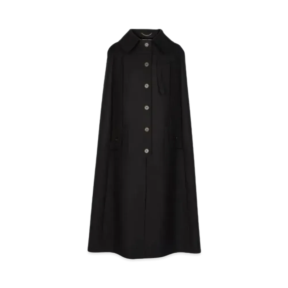 Maison Margiela Merino Wool Cape Coat "Navy"