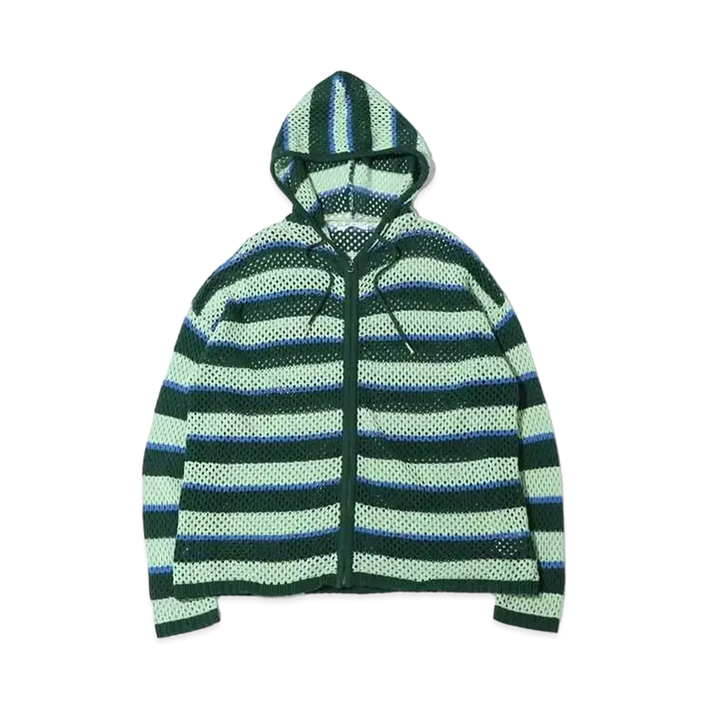 atmos pink Mesh Knit Zip Hoodie "Green"