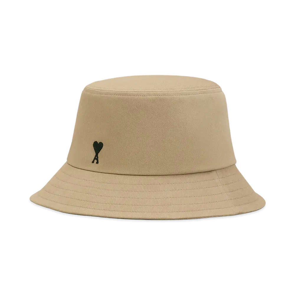 AMI PARIS Cotton Ami De Coeur Bucket Hat "Beige"