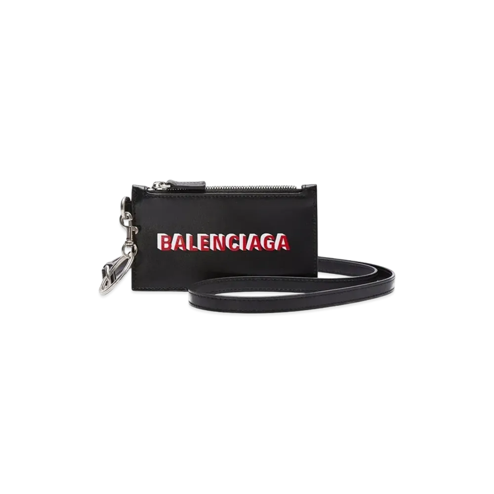 BALENCIAGA Cash Card Case On Keyring "Black"