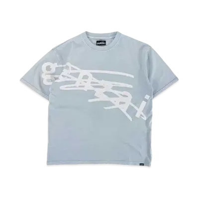 genzai genzai Big Logo Pigment Tee "Light Blue"
