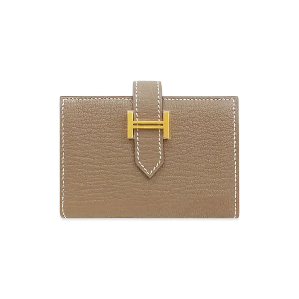 Hermes Bearn Mini Chevre Mysore "Etoupe/Gold"