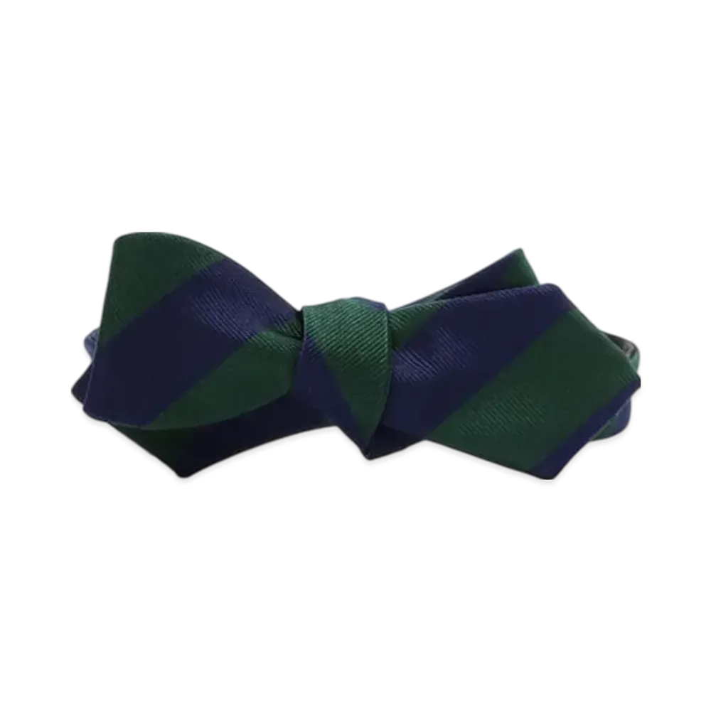 BEAMS Silk Bow Tie Regimental Stripe "Green"