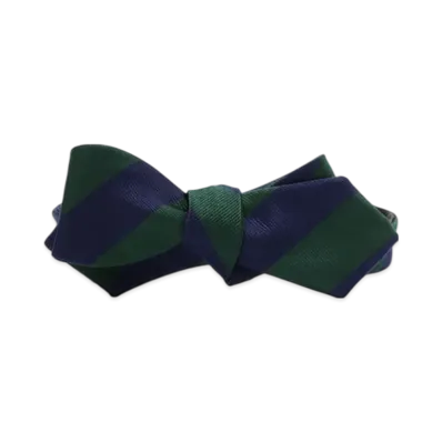 BEAMS Silk Bow Tie Regimental Stripe "Green"