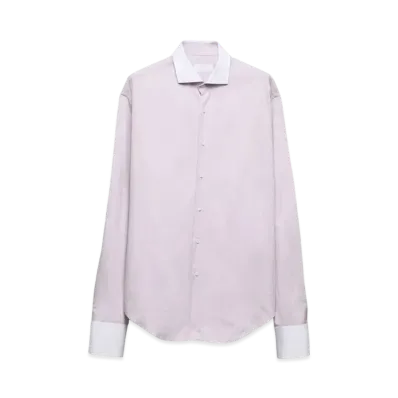 PRADA Men's Cotton Shirt "Light Purple/White"