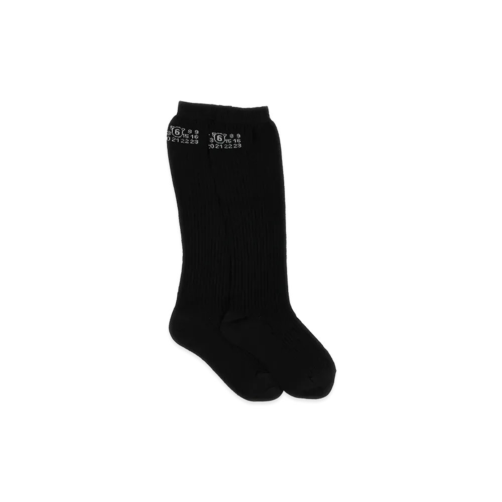 MM6 Maison Margiela Women's Bootleg' Socks "Black"