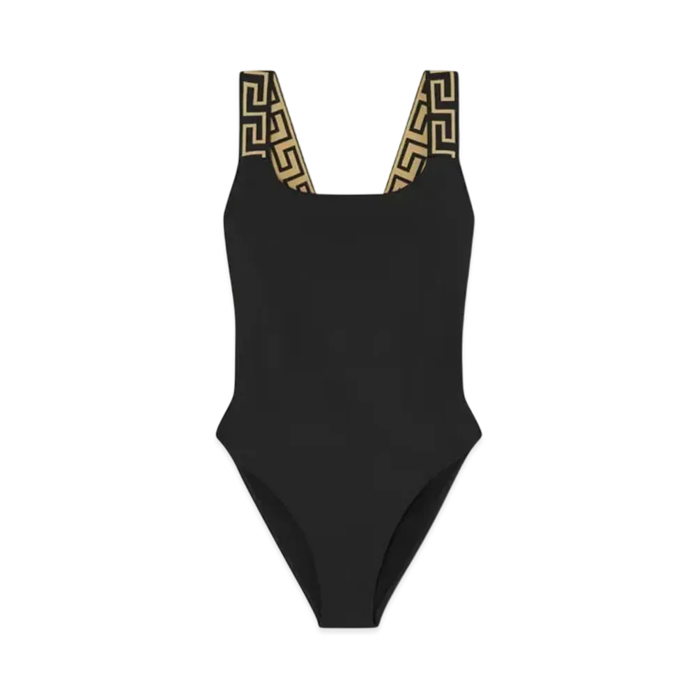 Versace Greca Border One-Piece Swimsuit "Black"