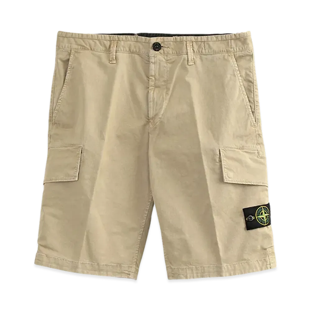 Stone Island L1204 Old Treatment Slim Fit Cargo Bermuda Shorts- 24SS "Sand"