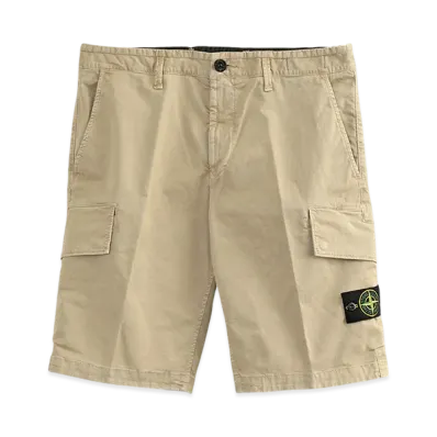 Stone Island L1204 Old Treatment Slim Fit Cargo Bermuda Shorts- 24SS "Sand"