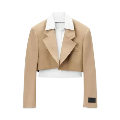 Alexander Wang Prestyle Dickie Cropped Blazer "Chino"