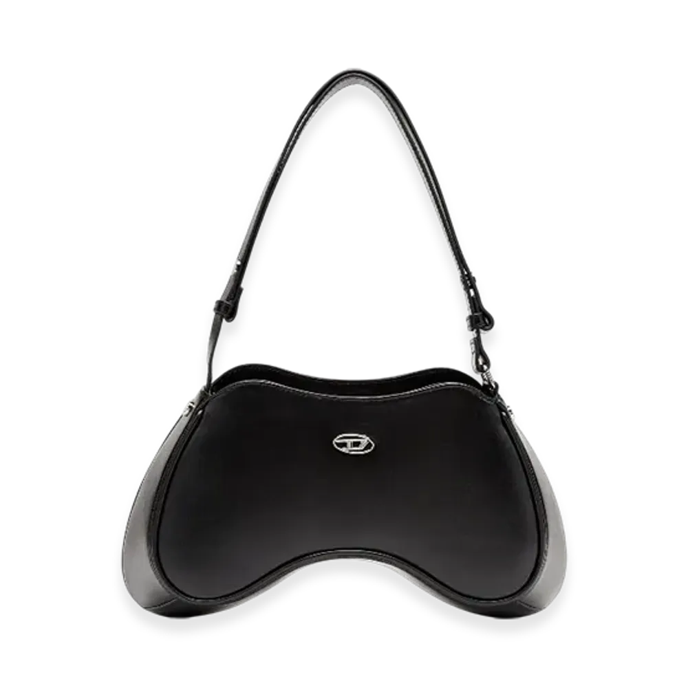 Diesel Play Shoulder Play-Semi Gloss Leather Shoulder Bag "Black"