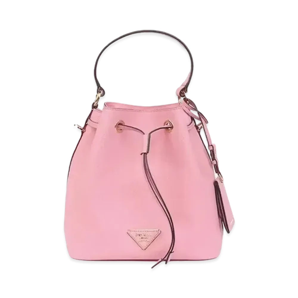 PRADA Saffiano Leather Bucket Bag "Petal Pink"