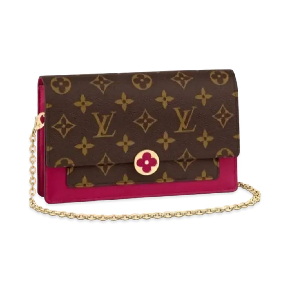Louis Vuitton Flore Chain Wallet "Fuchsia"
