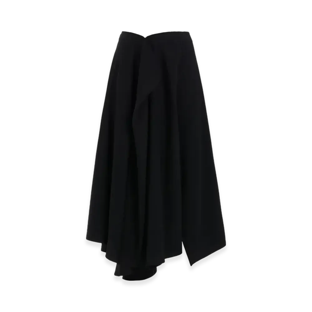 Yohji Yamamoto Gabardine R Gathered Skirt "Black"