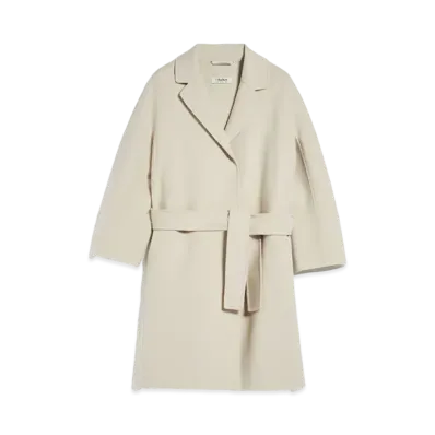 Max Mara Arona Pure Virgin Wool Double Face Coat "Ecru"