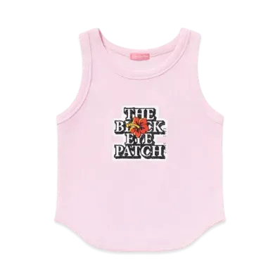 BlackEyePatch Hibiscus OG Label Cropped Tank "Pink"